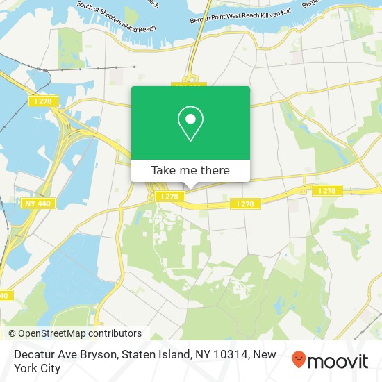 Mapa de Decatur Ave Bryson, Staten Island, NY 10314