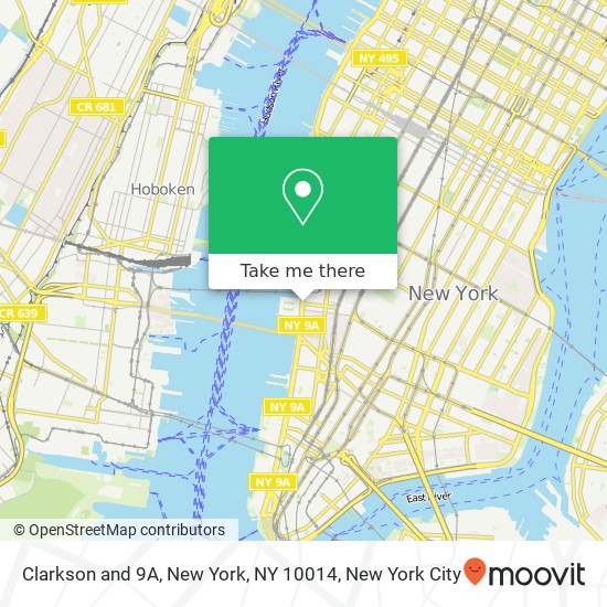 Clarkson and 9A, New York, NY 10014 map