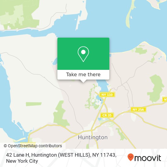 Mapa de 42 Lane H, Huntington (WEST HILLS), NY 11743