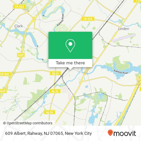 Mapa de 609 Albert, Rahway, NJ 07065