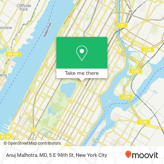 Anuj Malhotra, MD, 5 E 98th St map