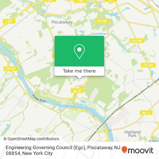 Mapa de Engineering Governing Council (Egc), Piscataway, NJ 08854