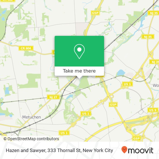 Hazen and Sawyer, 333 Thornall St map