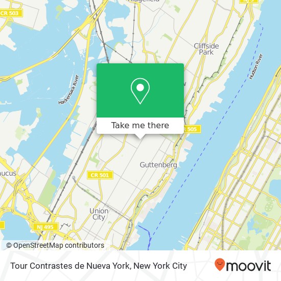 Tour Contrastes de Nueva York map