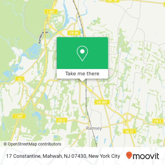Mapa de 17 Constantine, Mahwah, NJ 07430