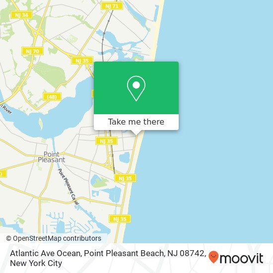 Mapa de Atlantic Ave Ocean, Point Pleasant Beach, NJ 08742