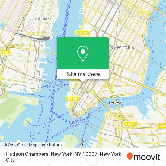 Mapa de Hudson Chambers, New York, NY 10007