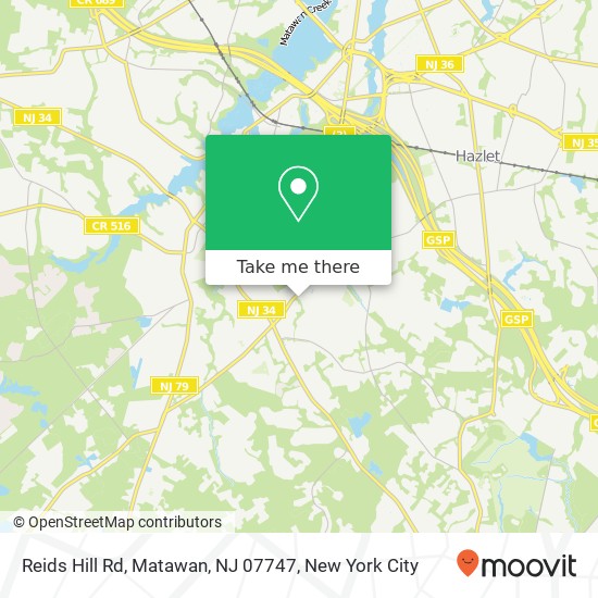 Mapa de Reids Hill Rd, Matawan, NJ 07747