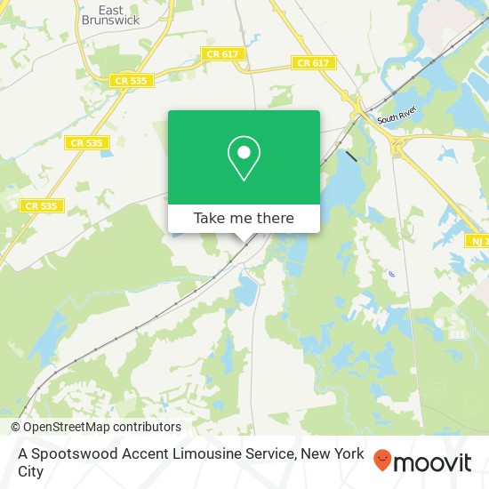 A Spootswood Accent Limousine Service map