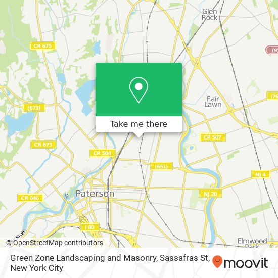 Green Zone Landscaping and Masonry, Sassafras St map