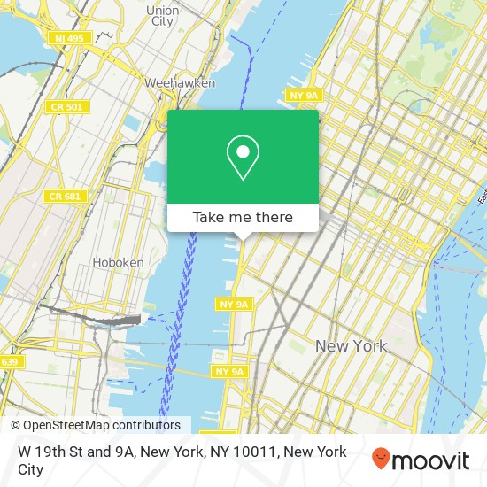 Mapa de W 19th St and 9A, New York, NY 10011