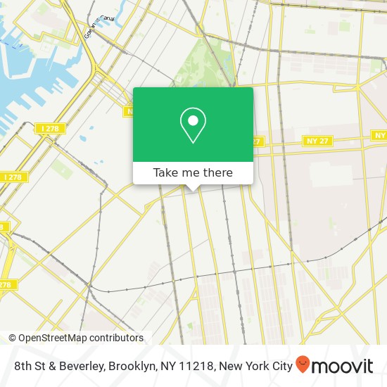 Mapa de 8th St & Beverley, Brooklyn, NY 11218