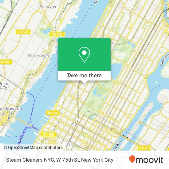 Steam Cleaners NYC, W 75th St map