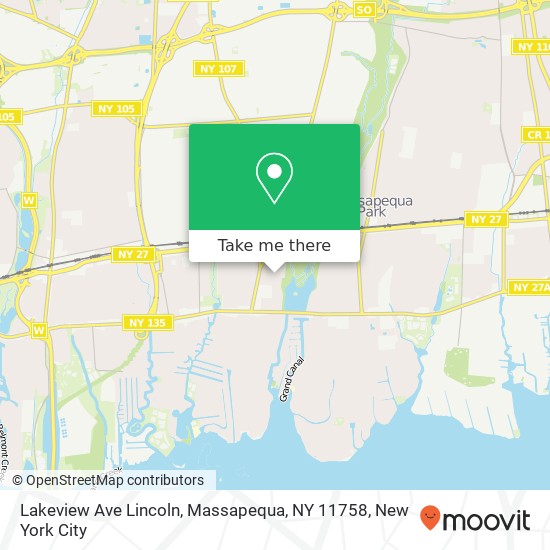 Mapa de Lakeview Ave Lincoln, Massapequa, NY 11758