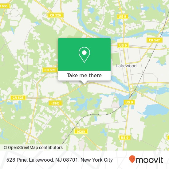 Mapa de 528 Pine, Lakewood, NJ 08701