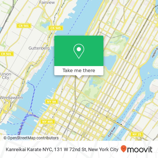 Mapa de Kanreikai Karate NYC, 131 W 72nd St