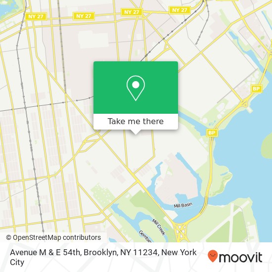 Mapa de Avenue M & E 54th, Brooklyn, NY 11234