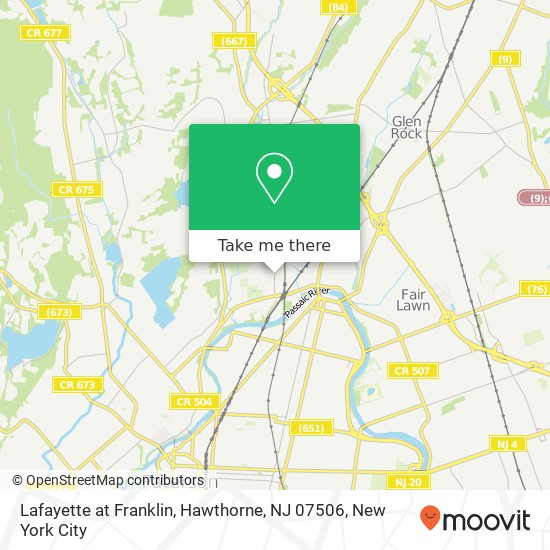 Mapa de Lafayette at Franklin, Hawthorne, NJ 07506