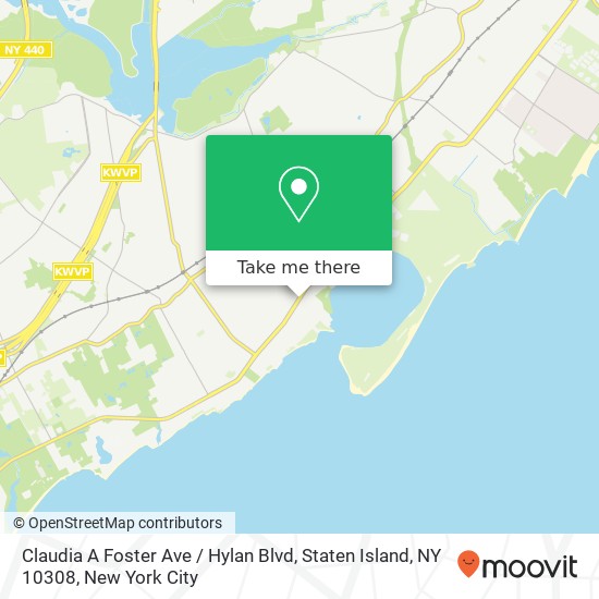 Mapa de Claudia A Foster Ave / Hylan Blvd, Staten Island, NY 10308