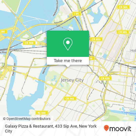 Mapa de Galaxy Pizza & Restaurant, 433 Sip Ave