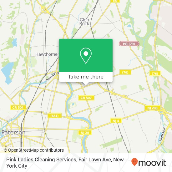 Pink Ladies Cleaning Services, Fair Lawn Ave map