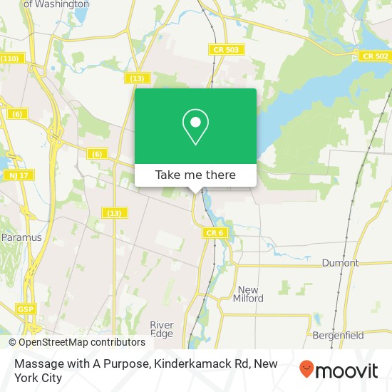 Massage with A Purpose, Kinderkamack Rd map