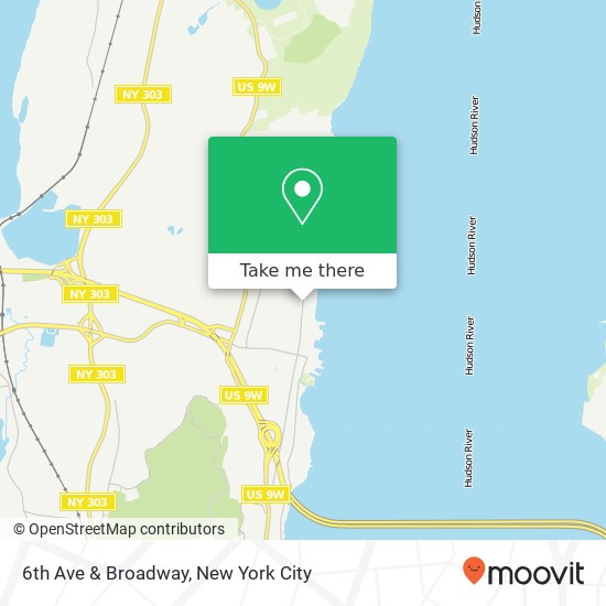 Mapa de 6th Ave & Broadway, Nyack, NY 10960