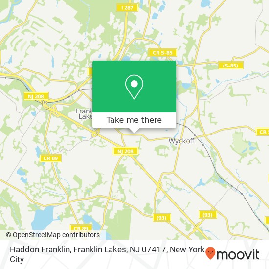 Mapa de Haddon Franklin, Franklin Lakes, NJ 07417