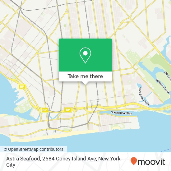 Mapa de Astra Seafood, 2584 Coney Island Ave