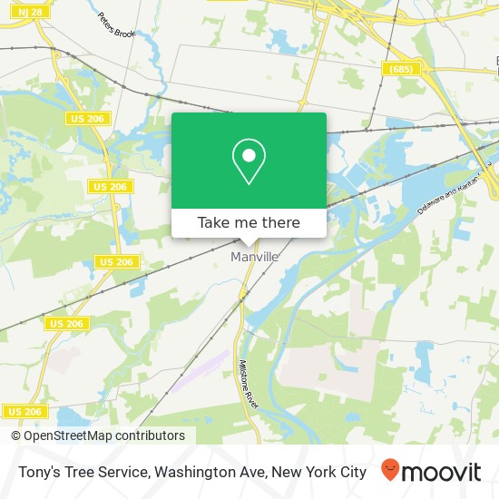 Tony's Tree Service, Washington Ave map