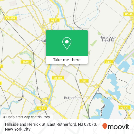 Hillside and Herrick St, East Rutherford, NJ 07073 map
