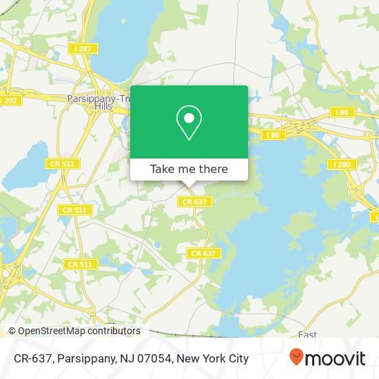 Mapa de CR-637, Parsippany, NJ 07054