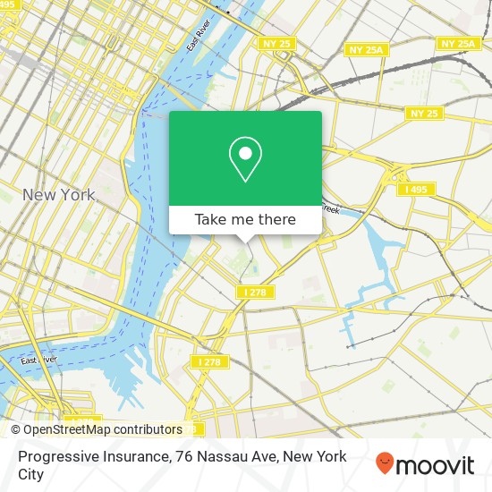 Progressive Insurance, 76 Nassau Ave map