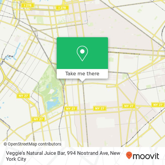 Veggie's Natural Juice Bar, 994 Nostrand Ave map