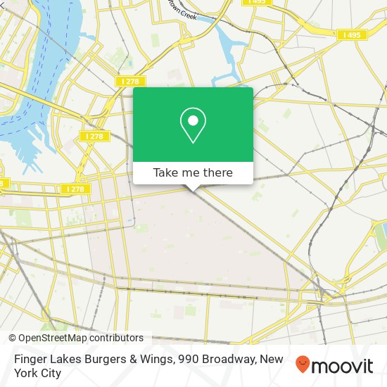 Finger Lakes Burgers & Wings, 990 Broadway map