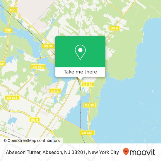 Mapa de Absecon Turner, Absecon, NJ 08201