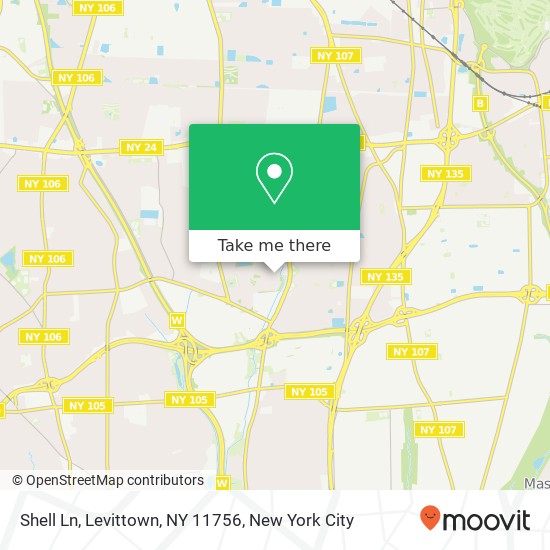 Mapa de Shell Ln, Levittown, NY 11756
