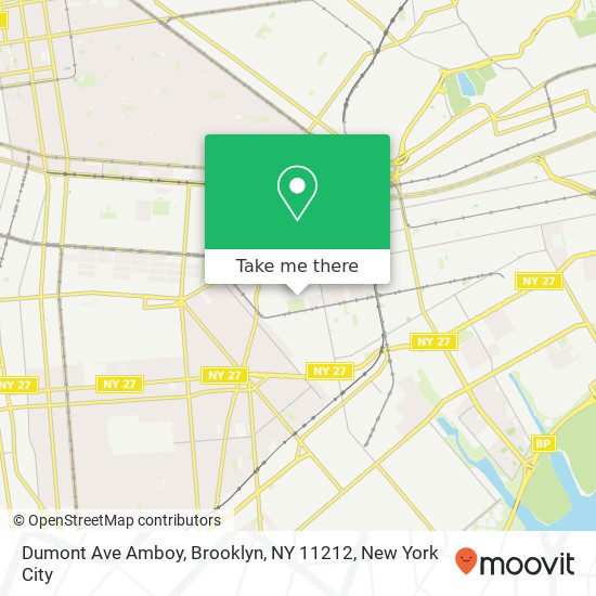 Mapa de Dumont Ave Amboy, Brooklyn, NY 11212