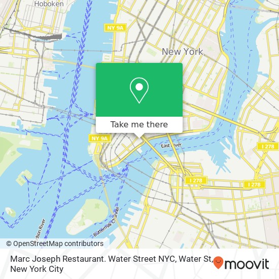 Marc Joseph Restaurant. Water Street NYC, Water St map
