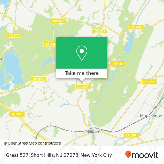 Mapa de Great 527, Short Hills, NJ 07078