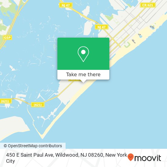 Mapa de 450 E Saint Paul Ave, Wildwood, NJ 08260