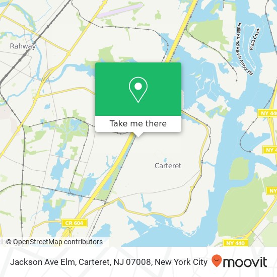 Mapa de Jackson Ave Elm, Carteret, NJ 07008
