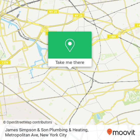 Mapa de James Simpson & Son Plumbing & Heating, Metropolitan Ave