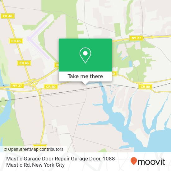 Mapa de Mastic Garage Door Repair Garage Door, 1088 Mastic Rd