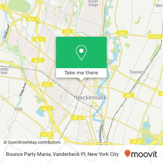 Mapa de Bounce Party Mania, Vanderbeck Pl