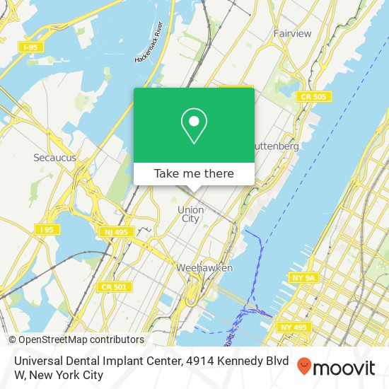 Mapa de Universal Dental Implant Center, 4914 Kennedy Blvd W