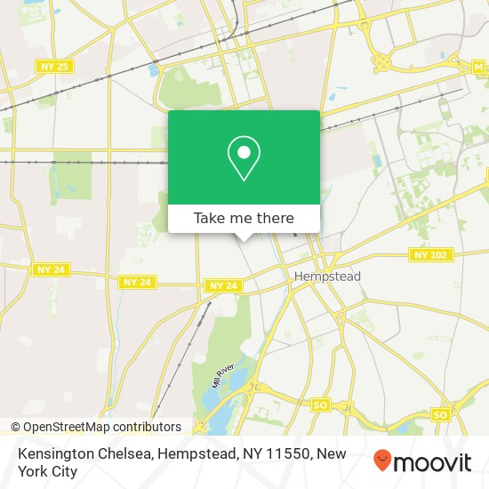 Mapa de Kensington Chelsea, Hempstead, NY 11550