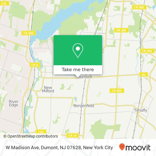 Mapa de W Madison Ave, Dumont, NJ 07628