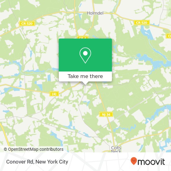 Mapa de Conover Rd, Colts Neck, NJ 07722
