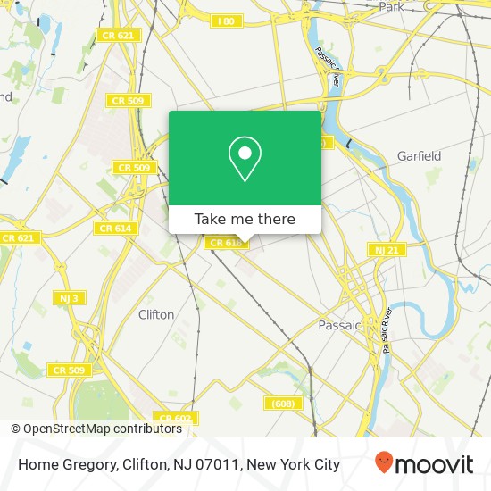 Mapa de Home Gregory, Clifton, NJ 07011
